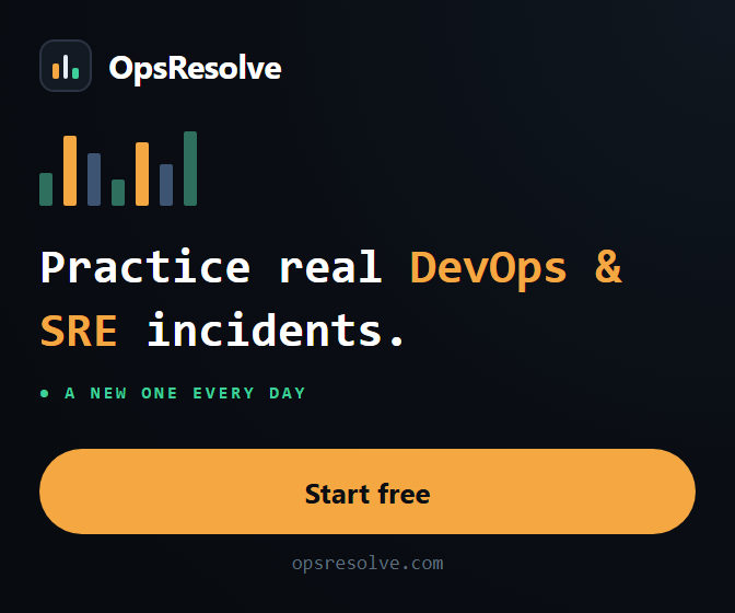OpsResolve — practice real DevOps and SRE incidents. A new incident every day.